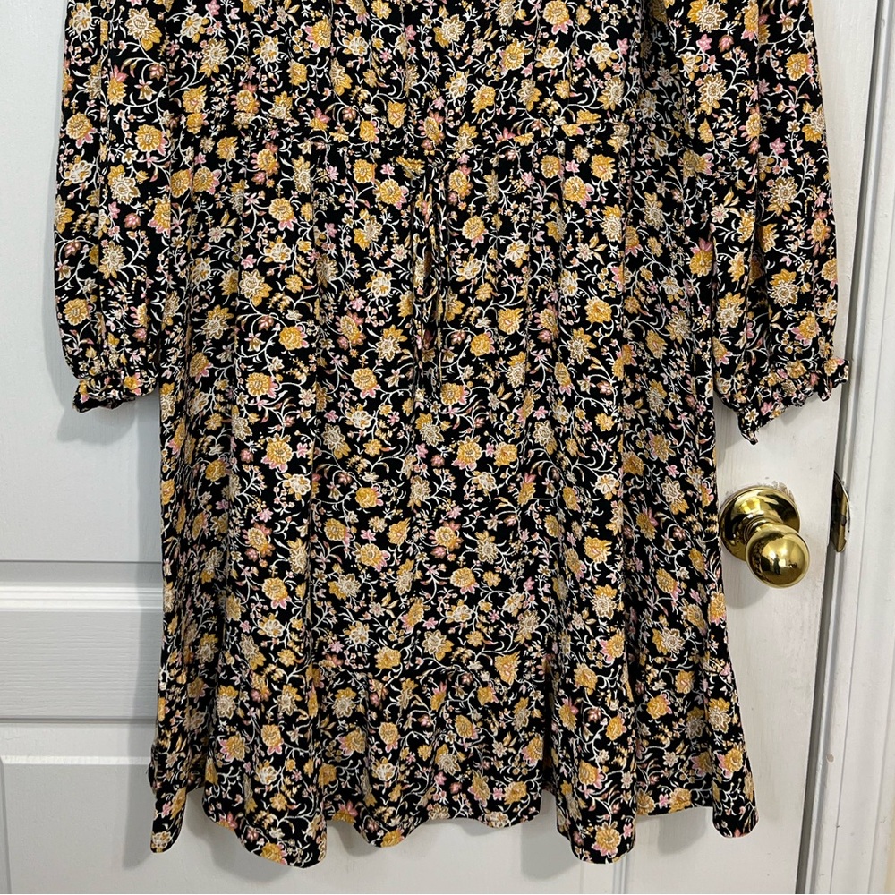 LOFT Floral Black and Yellow Dress - Picture 12 of 12